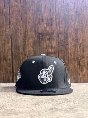 NWT New Era 9FIFTY Cleveland Indians Black Chief Wahoo 1995 WS Snapback Hat OSFA